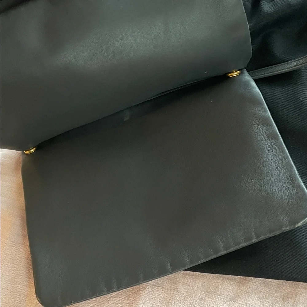 Celine Trio Dark Gray Leather Crossbody Bag- Large size - Picture 9 of 14